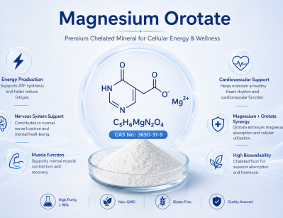 High purity Magnesium Orotate powder, chelated mineral raw material for dietary supplement formulations
