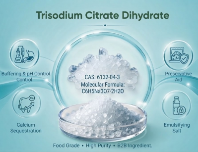 High purity Trisodium Citrate Dihydrate powder, food grade acidity regulator raw material for dietary supplement